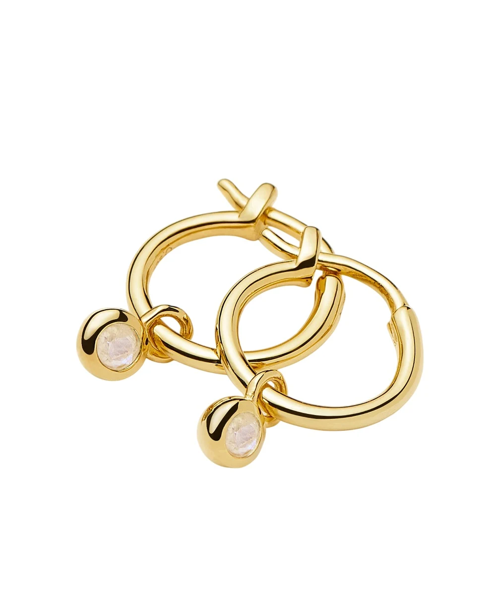 Сережки-кільця з мініатюрними підвісками Missoma BSH-G-E2-RBM, золотий колір • Купити в інтернет-магазині Kameron