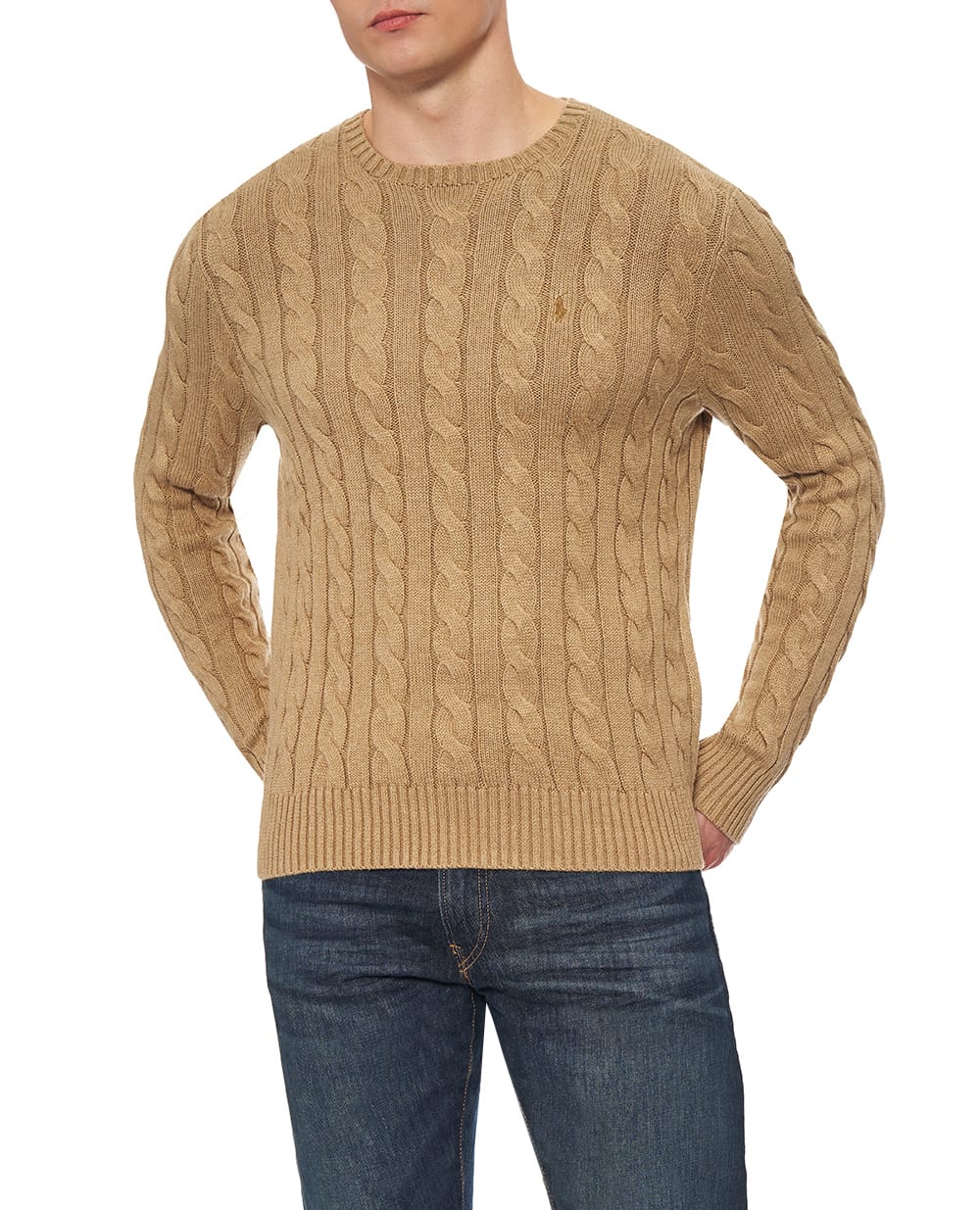 Джемпер с вышитым логотипом Polo Ralph Lauren 710775885517, бежевый цвет • Купить в интернет-магазине Kameron