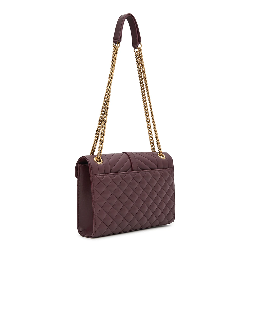 Сумка Envelope Medium из овечьей кожи Saint Laurent 600185-AACT7, бордовый цвет • Купить в интернет-магазине Kameron