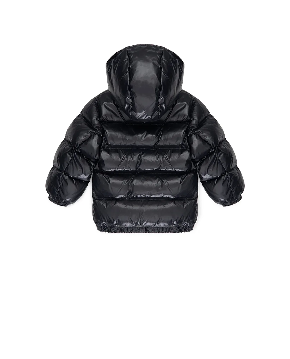 Дитячий пуховик з монограмою логотипу Dolce&Gabbana Kids L4JB6F-G7PK1-B, чорний колір • Купити в інтернет-магазині Kameron
