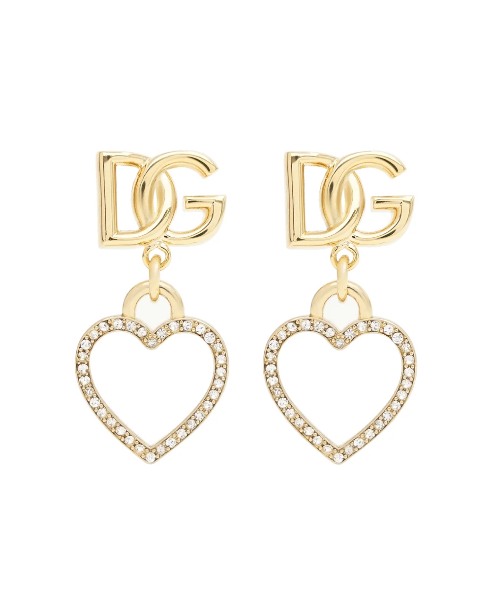 Сережки-пусети з підвіскою серцем Dolce&Gabbana WER6I2-W1111, золотий колір • Купити в інтернет-магазині Kameron