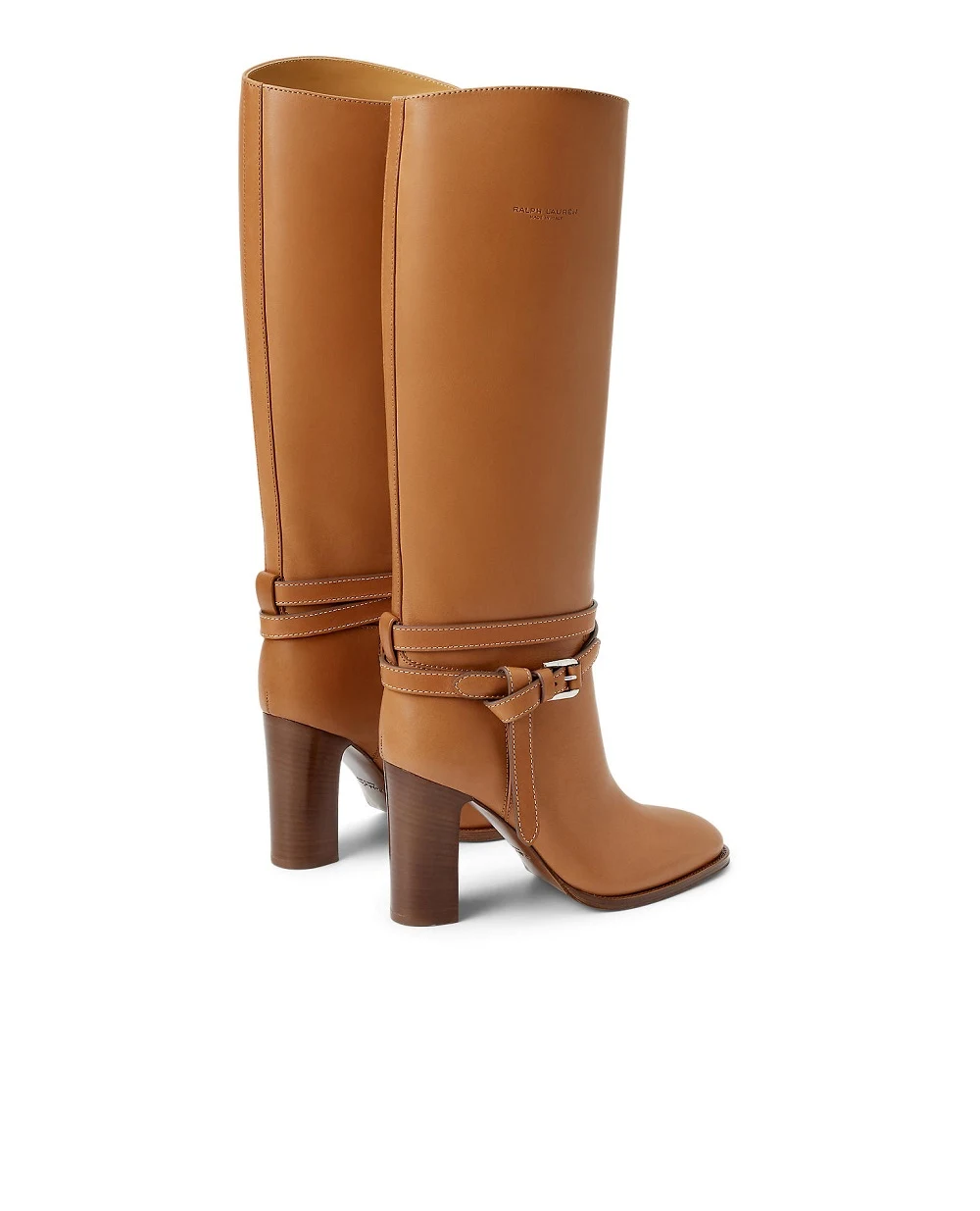 Чоботи Donnely зі шкіри Ralph Lauren Collection 800P02659001, коричневий колір • Купити в інтернет-магазині Kameron