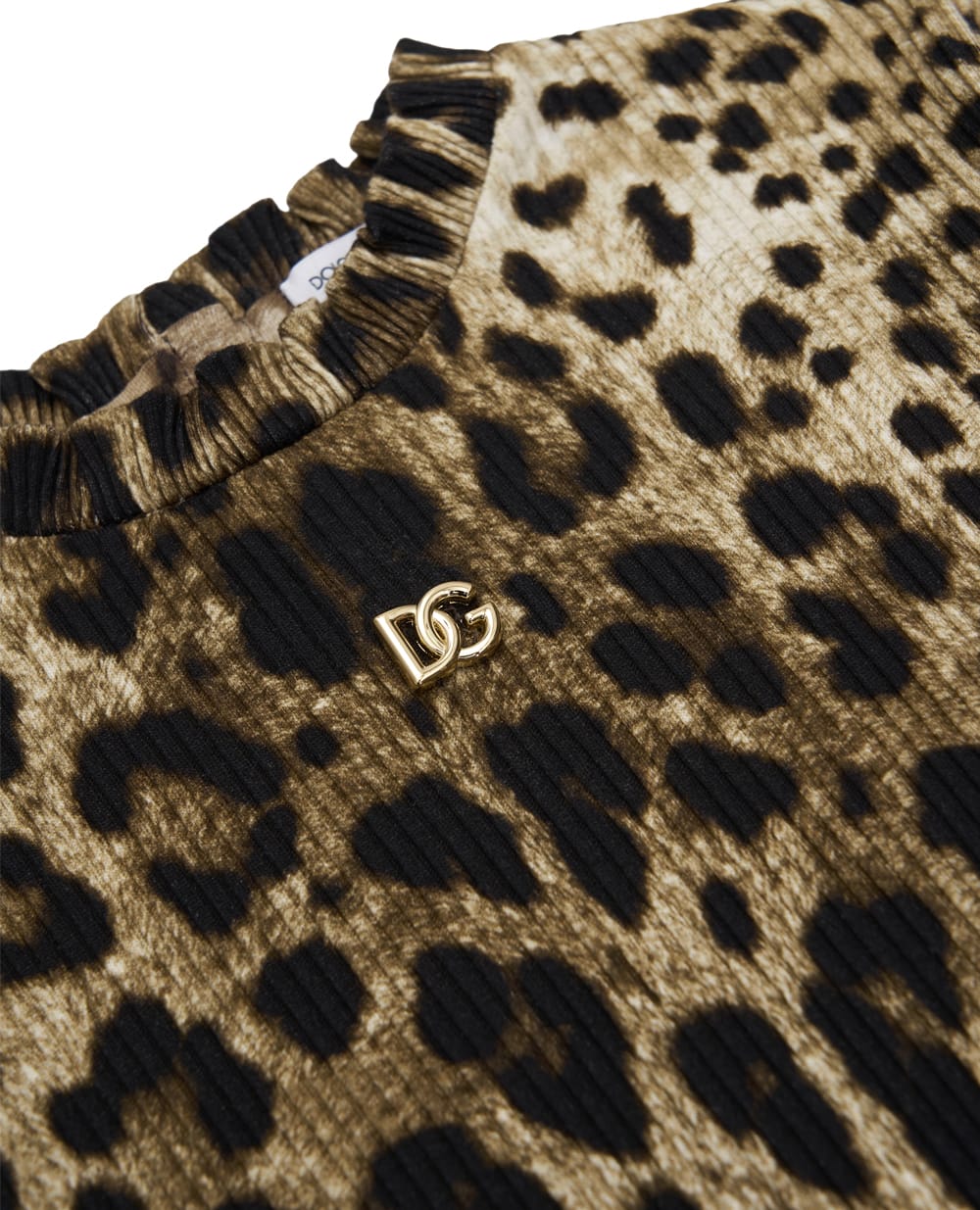 Детский гольф с леопардовым принтом Dolce&Gabbana Kids L5JTQC-HS7Q6-S, коричневый цвет • Купить в интернет-магазине Kameron