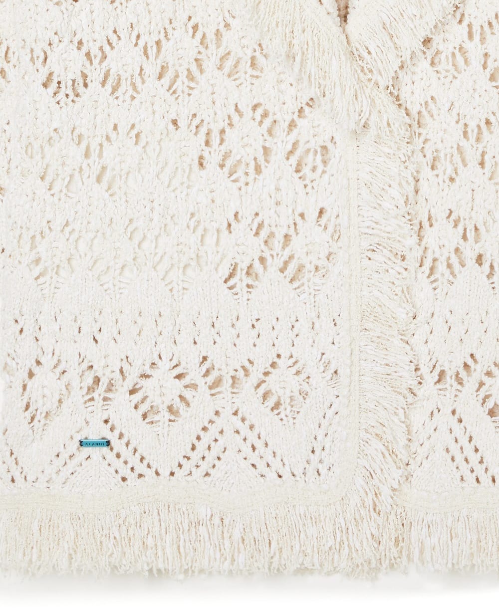 Кардиган с ажурной вязкой Alanui LWHB064R26KNI024OFOF, белый цвет • Купить в интернет-магазине Kameron