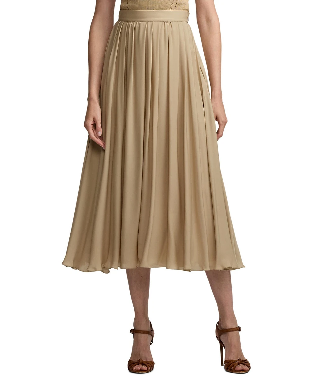 Шелковая юбка Ralph Lauren Collection 290966353001, бежевый цвет • Купить в интернет-магазине Kameron