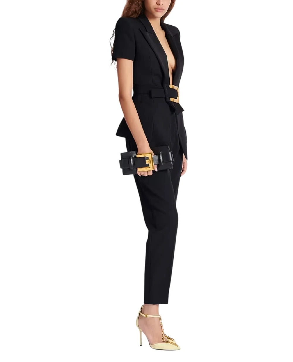 Жакет Grain de Poudre из шерсти Balmain GF1SB225ME54, черный цвет • Купить в интернет-магазине Kameron