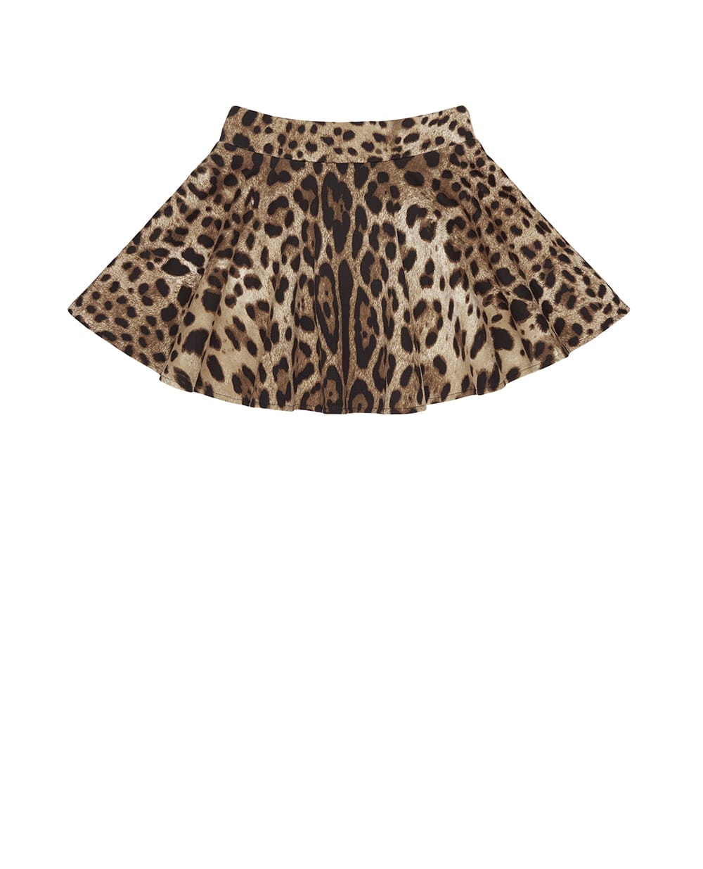 Дитяча спідниця з леопардовим принтом Dolce&Gabbana Kids L5JIB8-HS7LD-B, коричневий колір • Купити в інтернет-магазині Kameron
