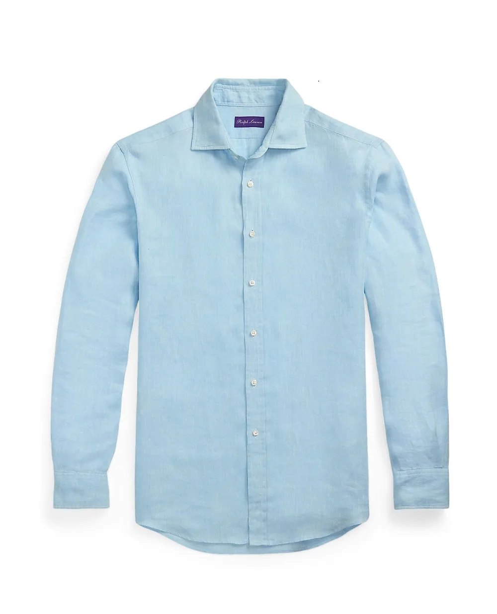Льняная рубашка Ralph Lauren Purple Label 790964218006, голубой цвет • Купить в интернет-магазине Kameron