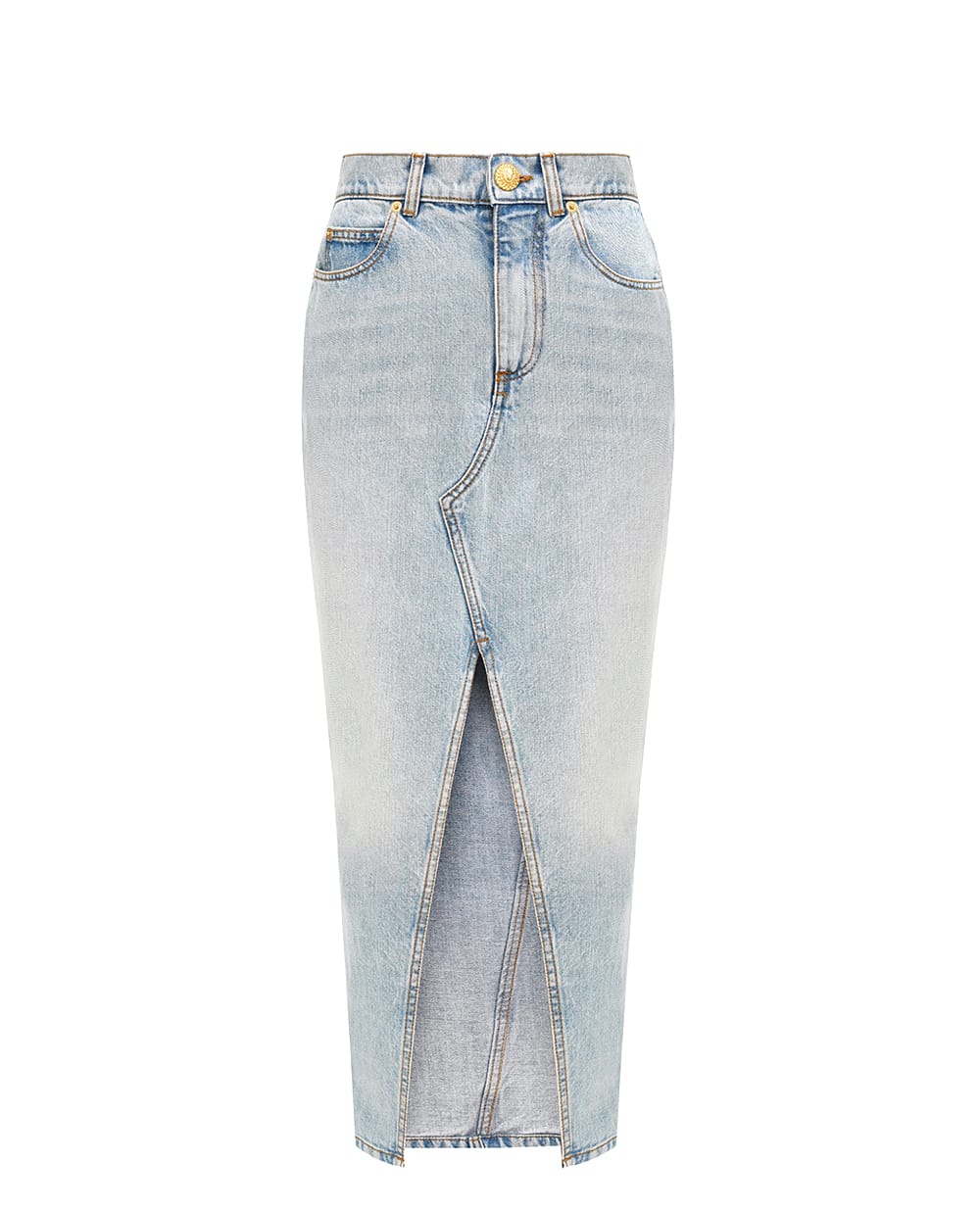 Джинсовая юбка Balmain EF1LD460DF23, синий цвет • Купить в интернет-магазине Kameron