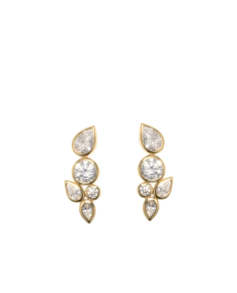 Серьги из переработанного золота с цирконием и позолотой Completedworks Z04, золотой цвет • Купить в интернет-магазине Kameron