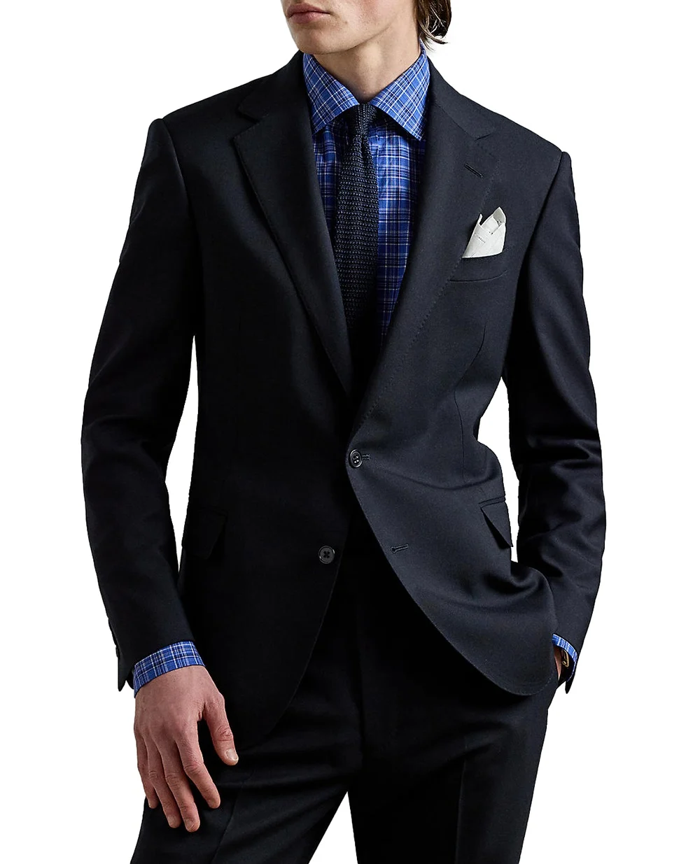 Костюм из шерсти ручной работы Ralph Lauren Purple Label 798971826001, темно-синий цвет • Купить в интернет-магазине Kameron