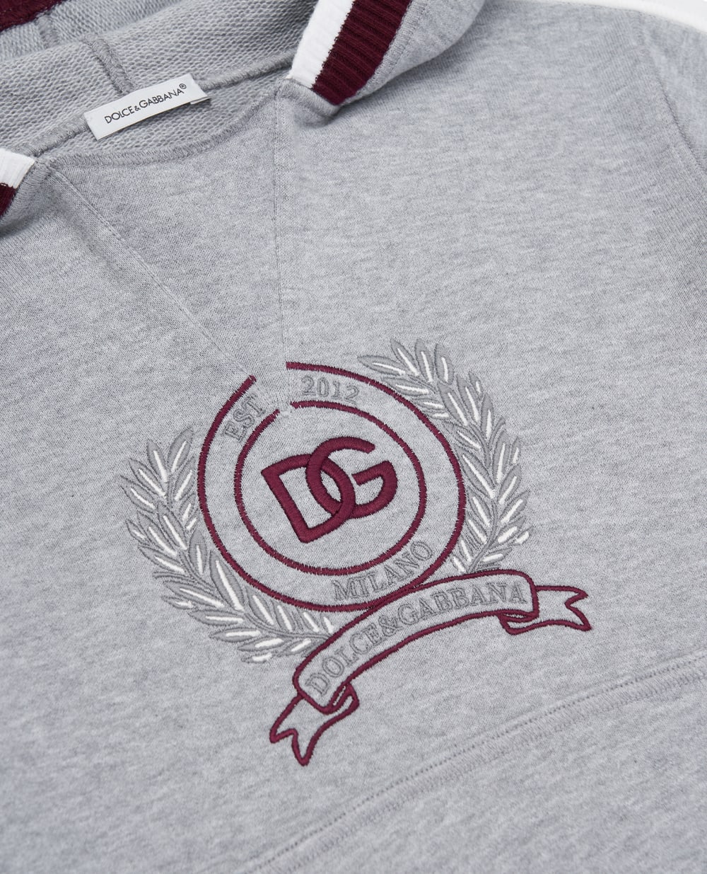 Дитяче худі з вишивкою (костюм) Dolce&Gabbana Kids L4JWNJ-G7PUY-B, сірий колір • Купити в інтернет-магазині Kameron