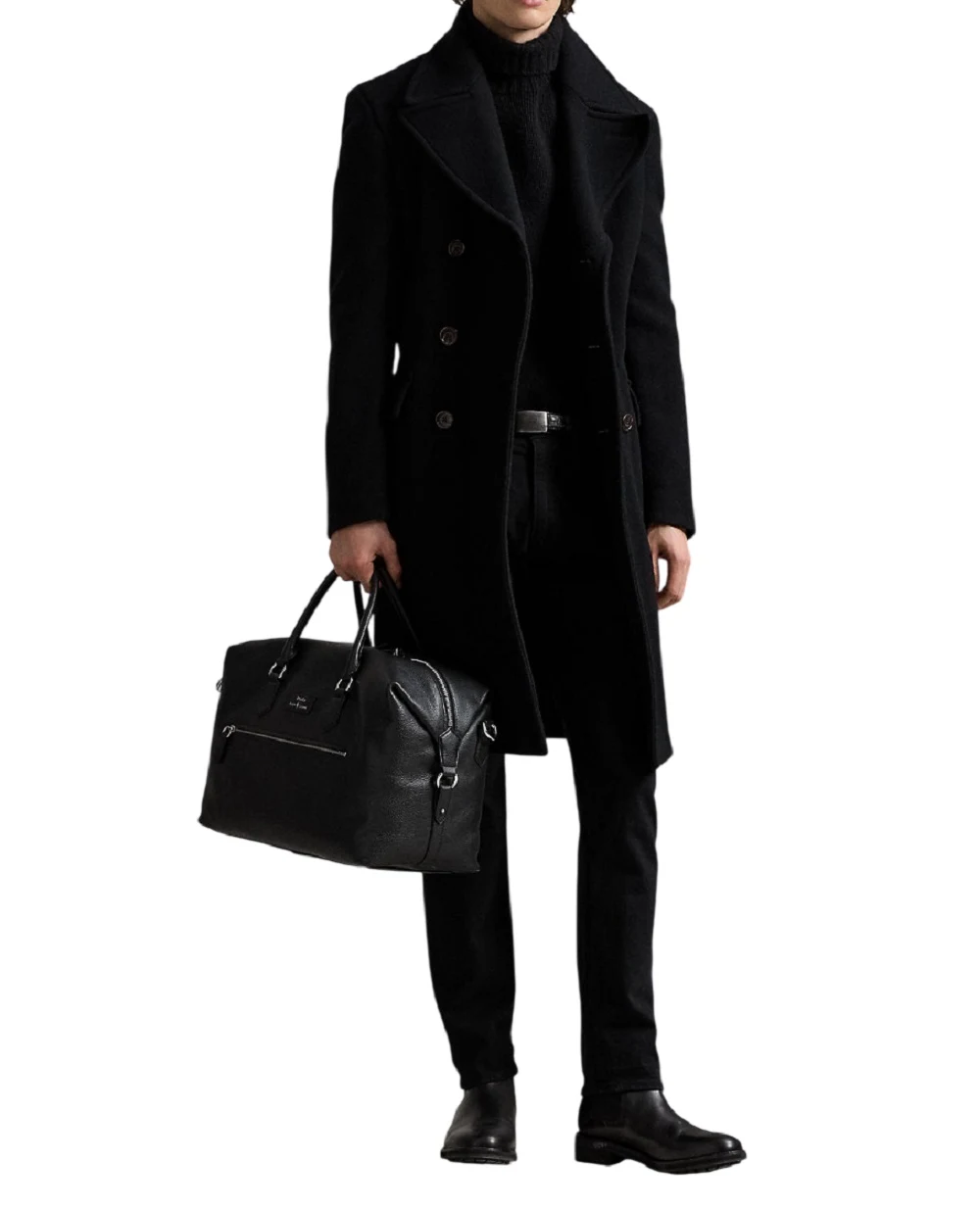 Сумка из коровьей кожи Polo Ralph Lauren 405962459001, черный цвет • Купить в интернет-магазине Kameron