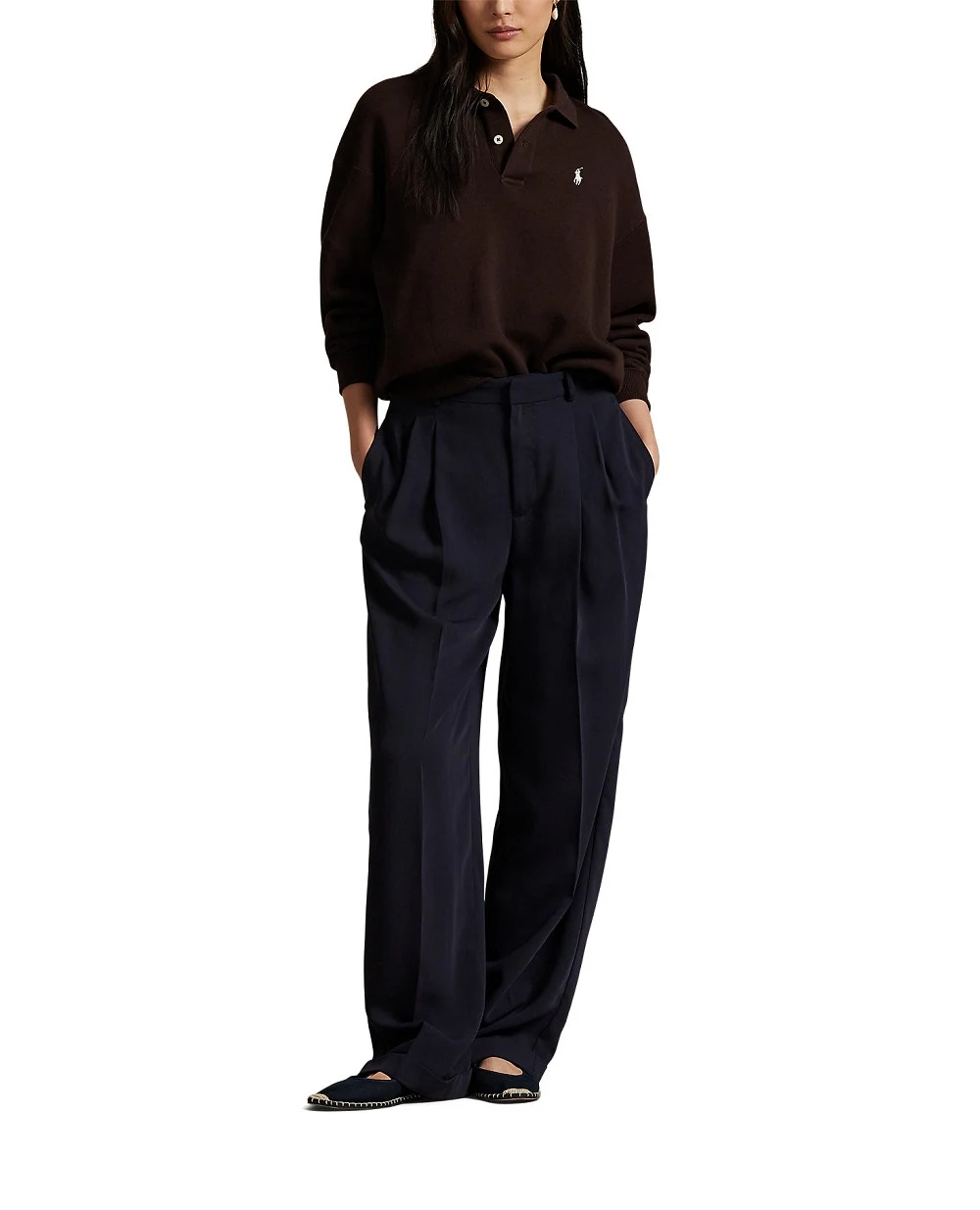 Флісовий пуловер з коміром-поло (костюм) Polo Ralph Lauren 211947966009, коричневий колір • Купити в інтернет-магазині Kameron