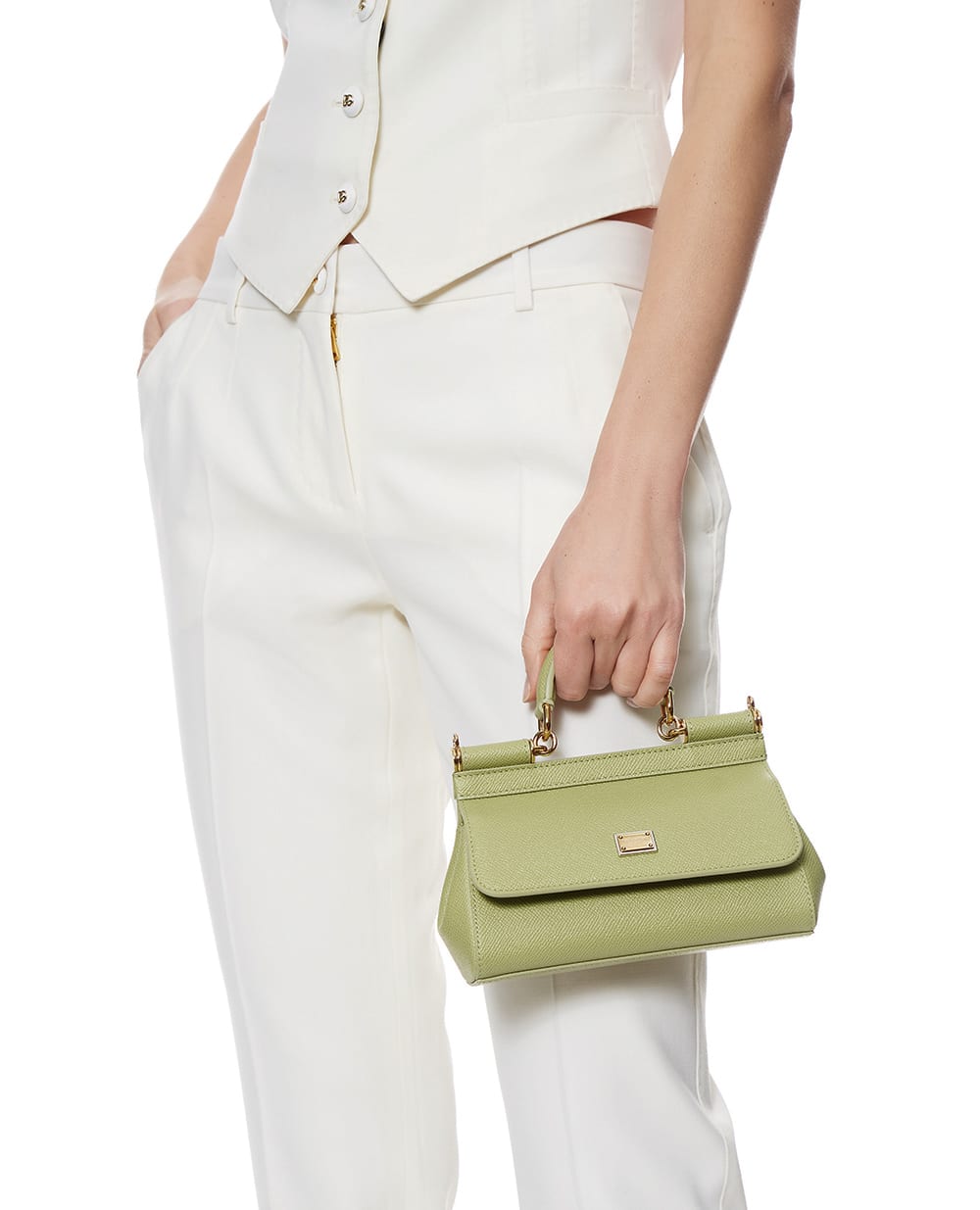 Сумка Sicily Small из телячьей кожи Dolce&Gabbana BB7116-B1001, зеленый цвет • Купить в интернет-магазине Kameron