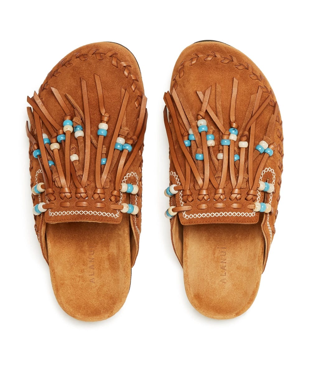 Мюли из телячьей замши Alanui LWIJ006R26LEA0016000, коричневый цвет • Купить в интернет-магазине Kameron