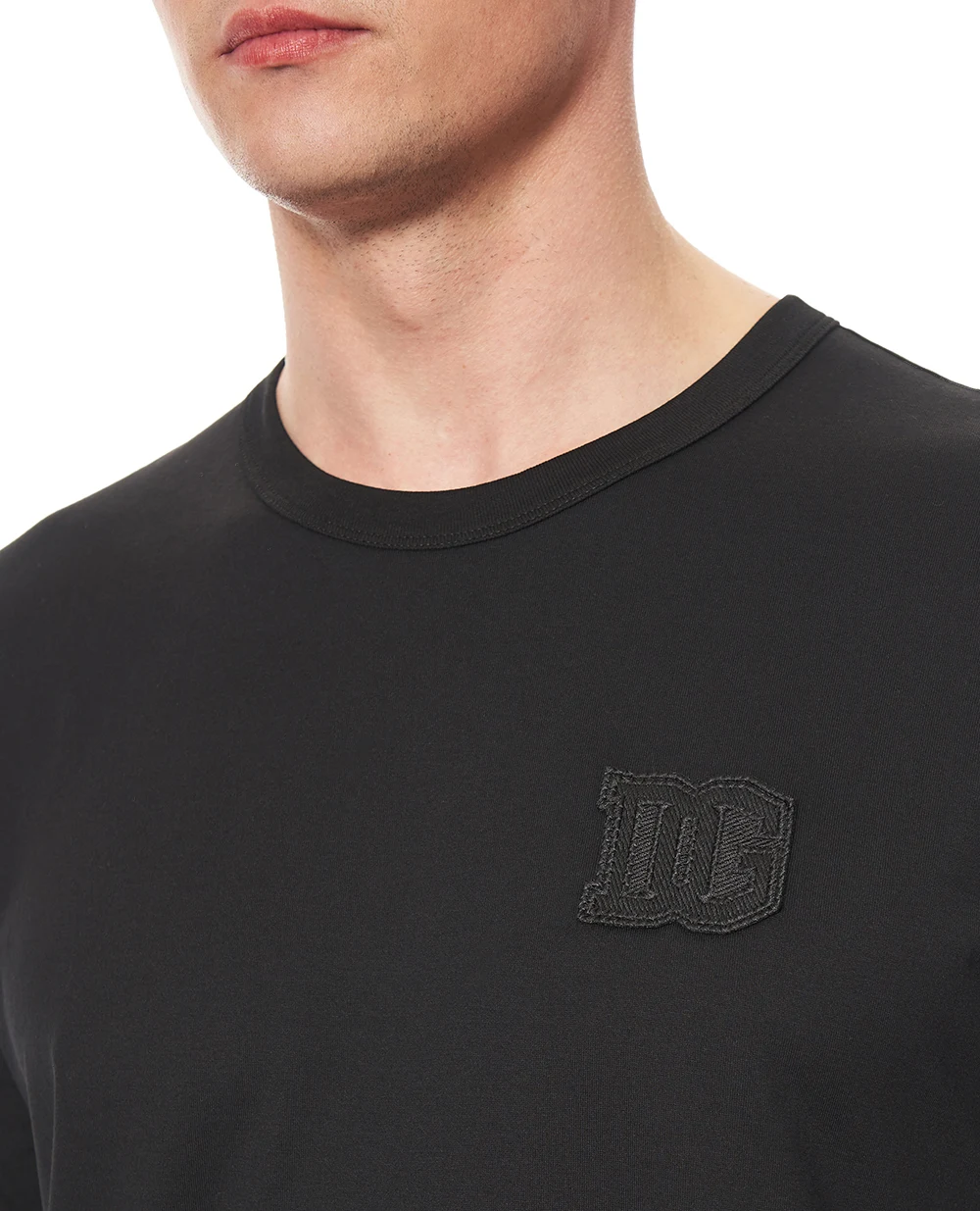 Футболка из хлопка с нашивкой Dolce&Gabbana G8PV1Z-G7P3N, черный цвет • Купить в интернет-магазине Kameron