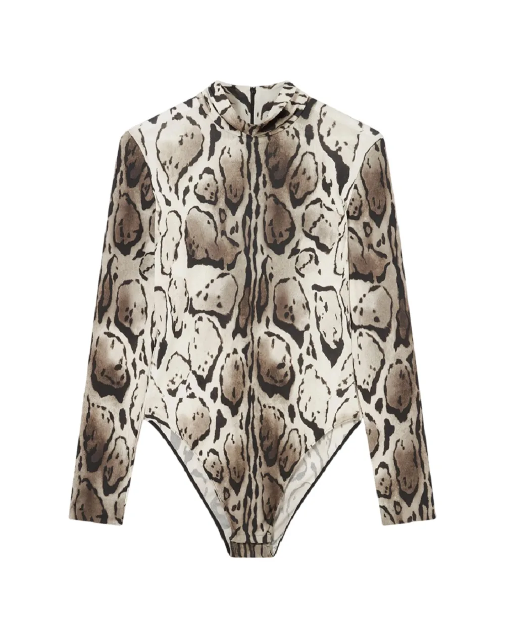 Боди с высоким воротником и принтом Stella McCartney 6T02793HS320, коричневый цвет • Купить в интернет-магазине Kameron