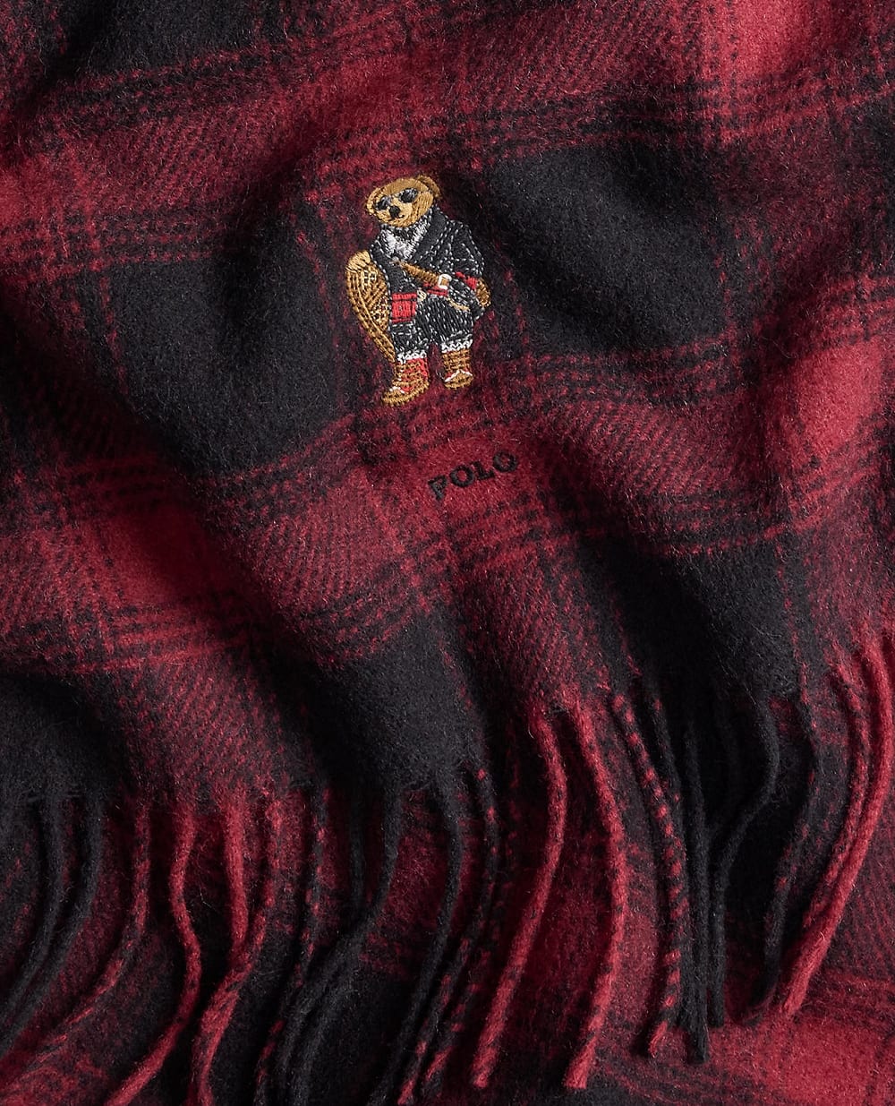 Комплект из шарфа и шапки Polo Bear Polo Ralph Lauren 449P02049001, черный цвет • Купить в интернет-магазине Kameron