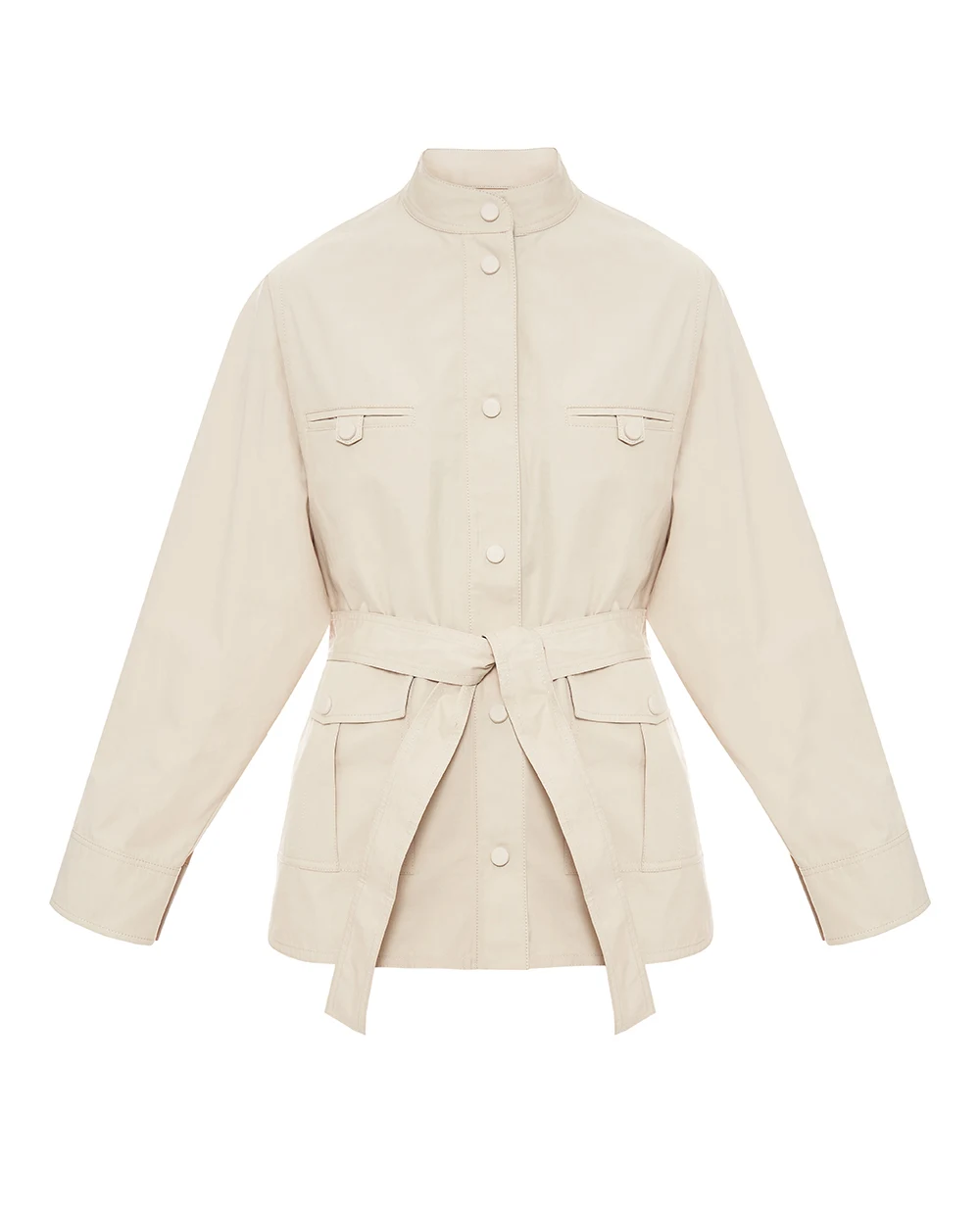 Куртка-сафари с поясом Yves Salomon 26EYV04372COSA, молочный цвет • Купить в интернет-магазине Kameron