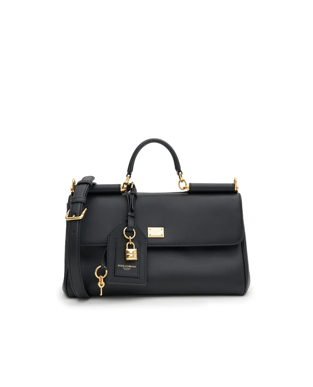 Шкіряна сумка My Sicily Dolce&Gabbana BB7782-B7321, чорний колір • Купити в інтернет-магазині Kameron