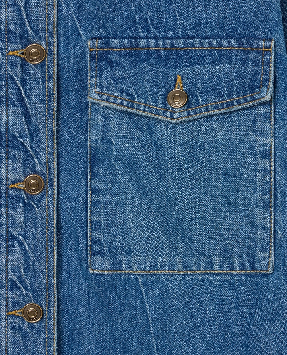 Джинсовая рубашка Alanui LWYD004R26DEN0014764, синий цвет • Купить в интернет-магазине Kameron