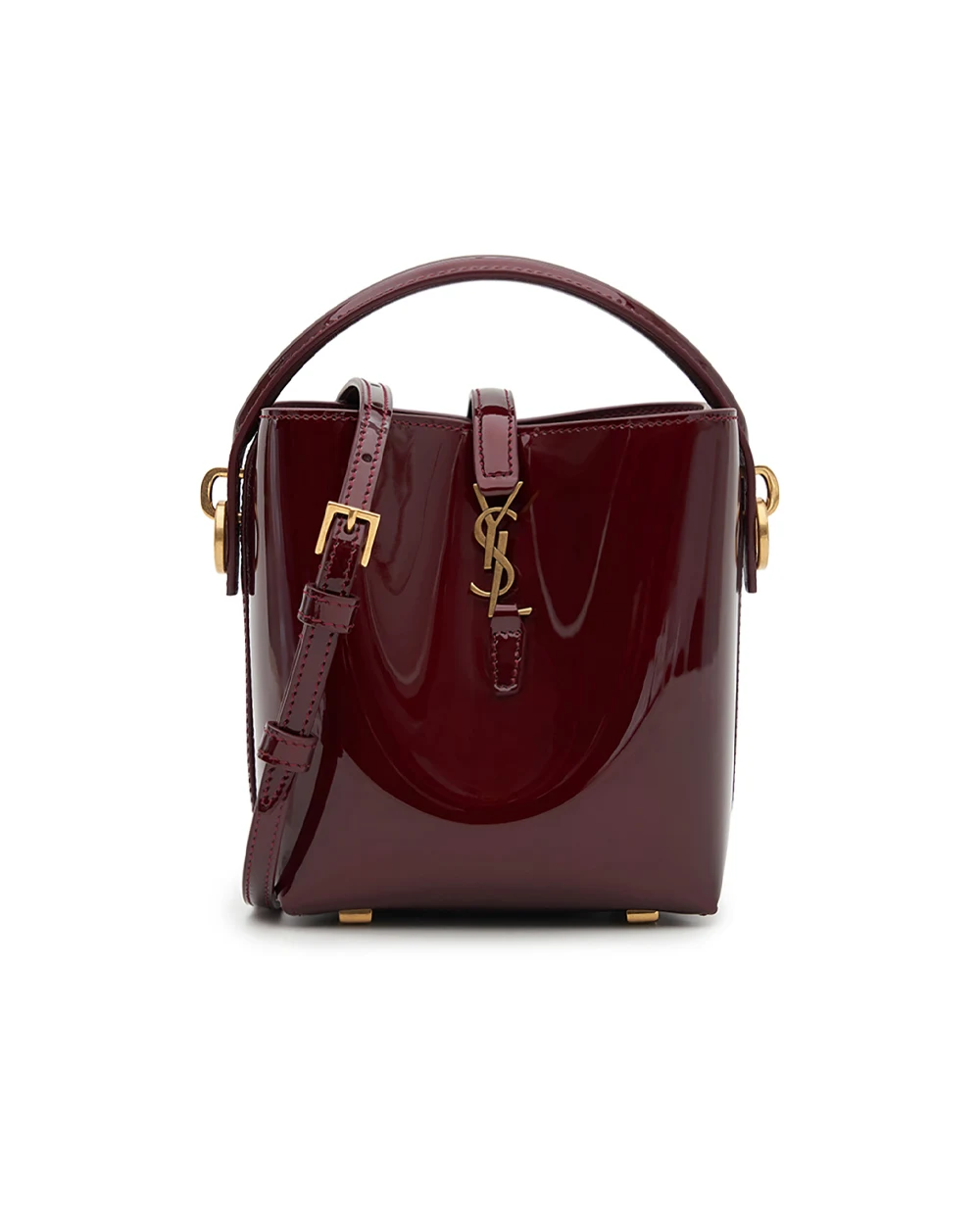 Сумка LE 37 Mini из лакированной кожи Saint Laurent 765870-AAEX1, бордовый цвет • Купить в интернет-магазине Kameron