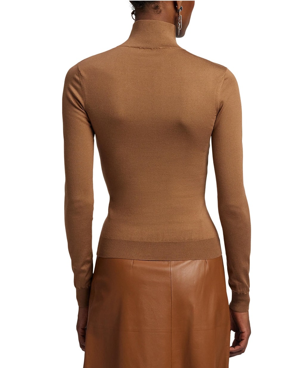 Гольф из эластичного шелка Ralph Lauren Collection 290981664001, коричневый цвет • Купить в интернет-магазине Kameron