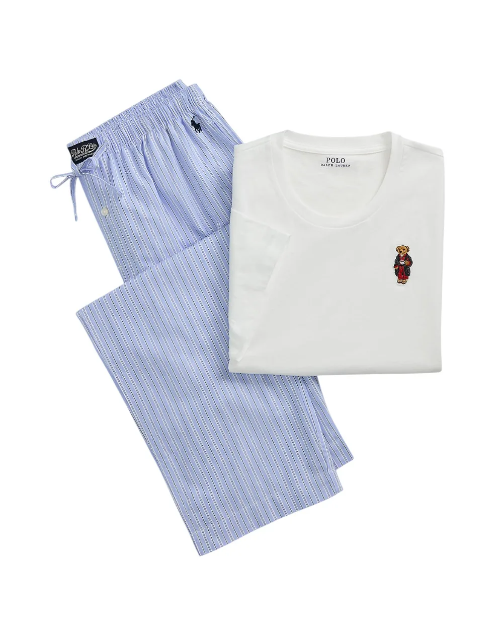 Пижамный комплект Polo Bear & Plaid Polo Ralph Lauren 714931645004, голубой цвет • Купить в интернет-магазине Kameron