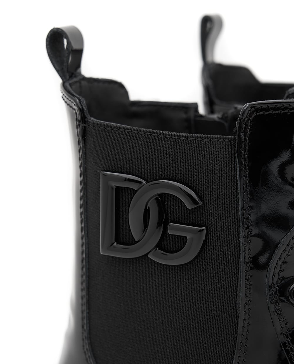Дитячі шкіряні лаковані ботильйони Dolce&Gabbana D11360-A9A81-L, чорний колір • Купити в інтернет-магазині Kameron