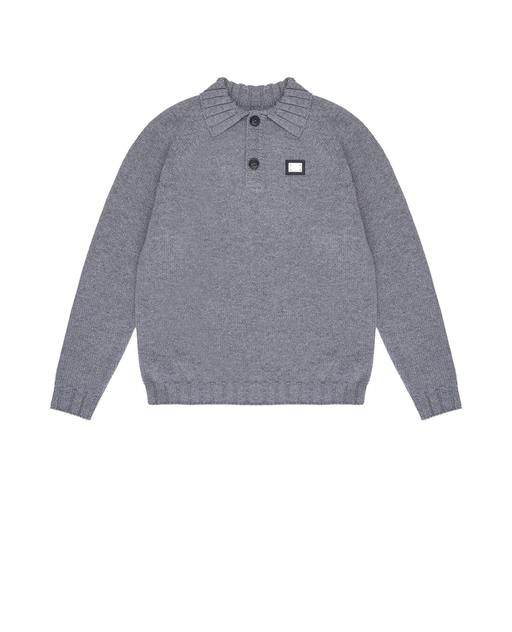 Детское поло из шерсти и кашемира Dolce&Gabbana Kids L4KWI0-JGMBA-B, серый цвет • Купить в интернет-магазине Kameron