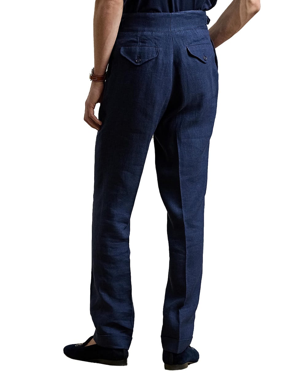 Льняные брюки Ralph Lauren Purple Label 798967887001, темно-синий цвет • Купить в интернет-магазине Kameron