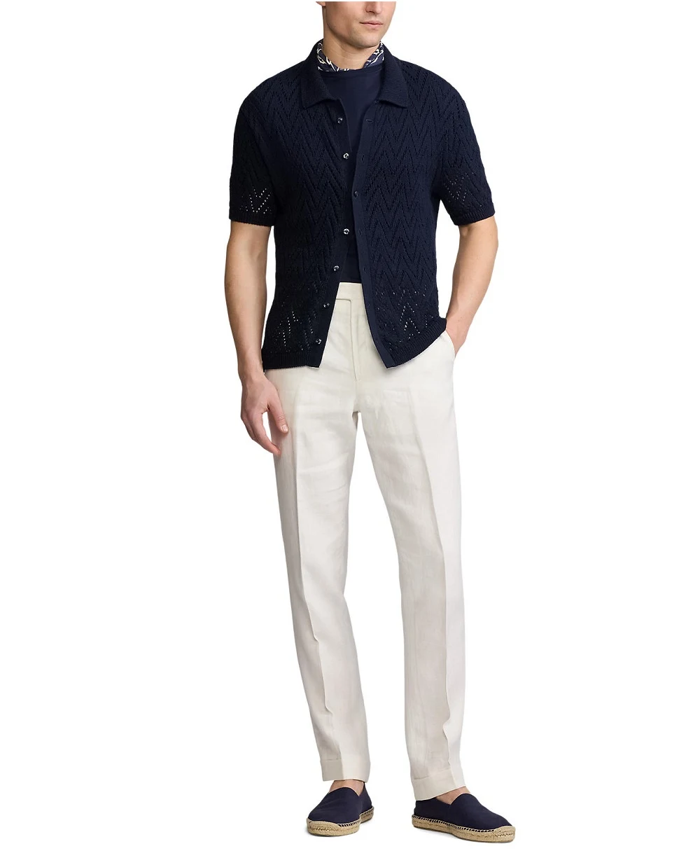 Кардиган короткий рукав Ralph Lauren Purple Label 790963441002, темно-синий цвет • Купить в интернет-магазине Kameron