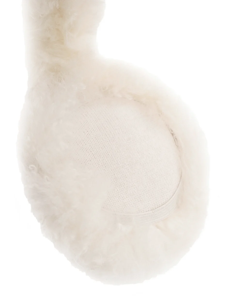 Наушники из овчины Yves Salomon 26WAA623XXMAAG-S, белый цвет • Купить в интернет-магазине Kameron