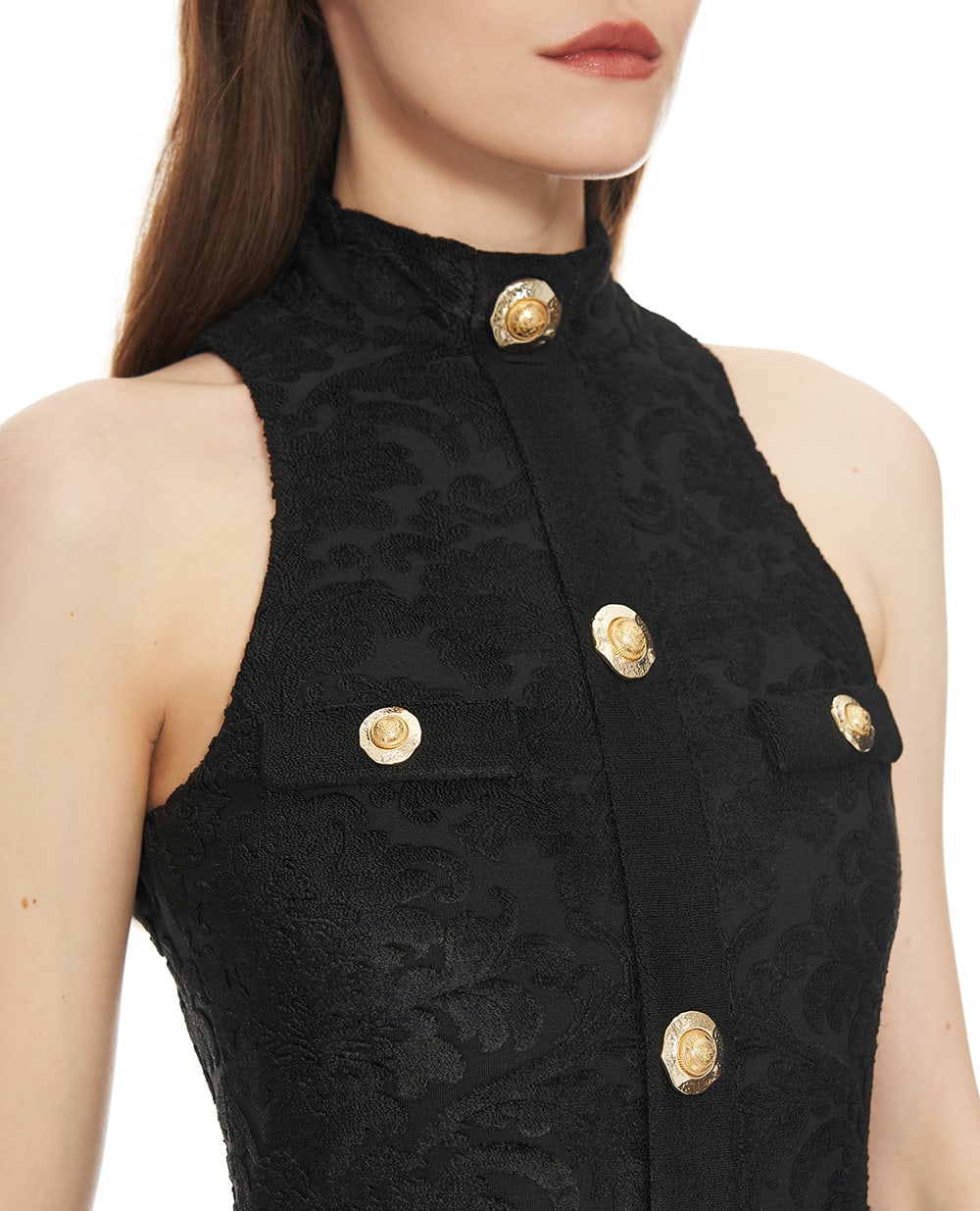 Платье в стиле барокко Balmain FF1R5127JK65, черный цвет • Купить в интернет-магазине Kameron