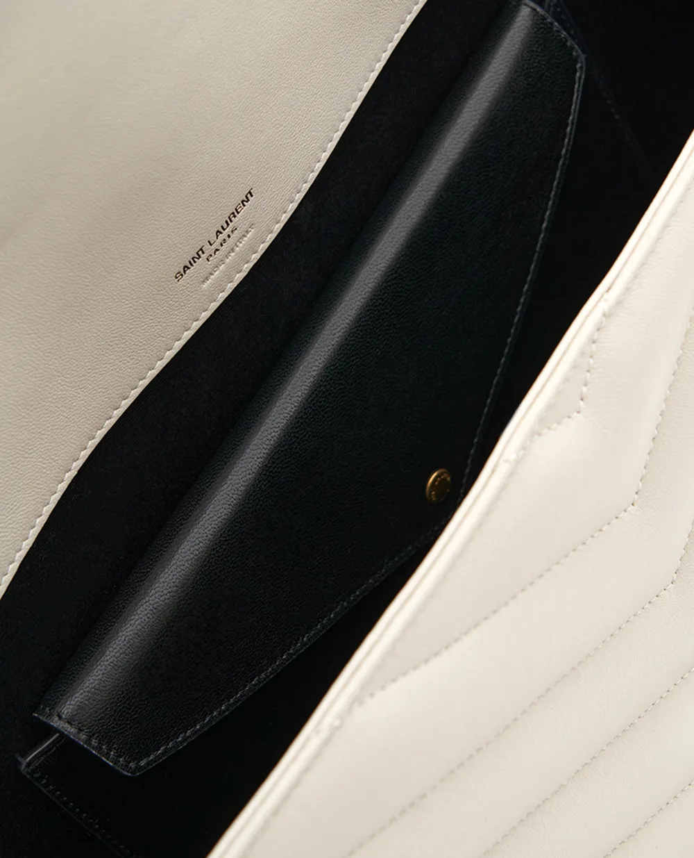 Сумка из кожи Loulou Large Saint Laurent 803541-AAEAX, светло-бежевый цвет • Купить в интернет-магазине Kameron