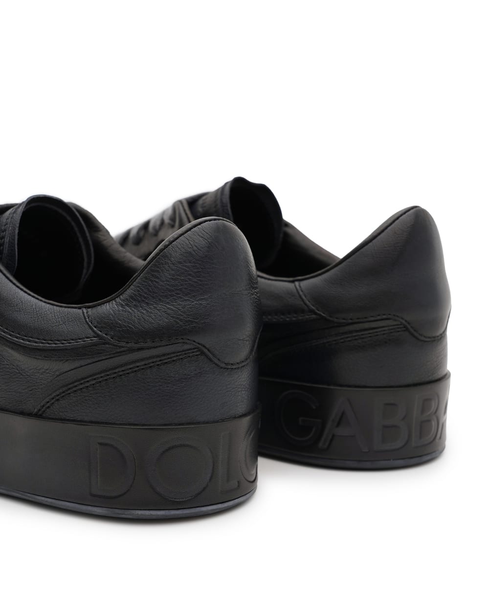 Кеды Portofino из телячьей кожи Dolce&Gabbana CS2378-AW467, черный цвет • Купить в интернет-магазине Kameron