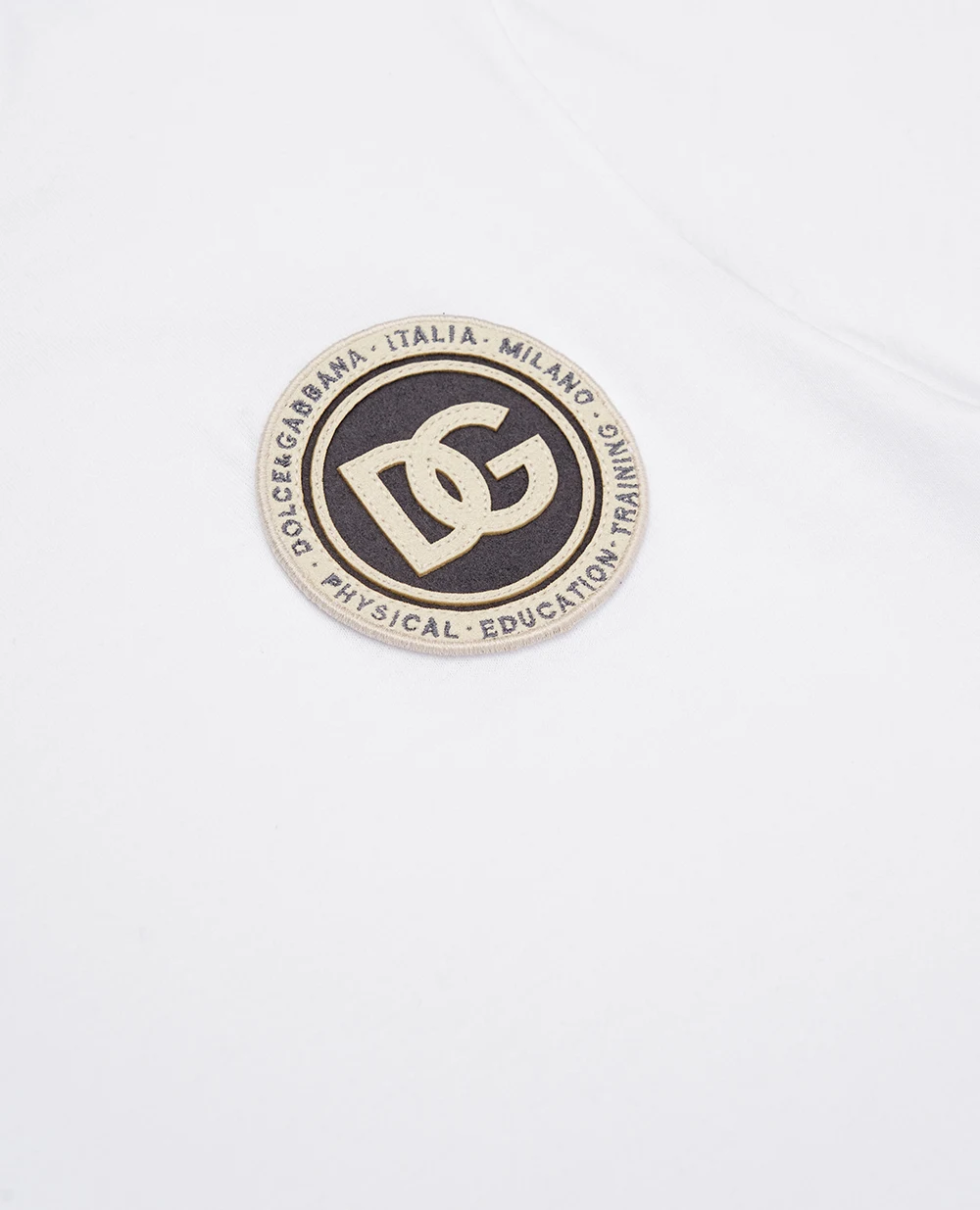 Дитяча футболка з аплікацією Dolce&Gabbana Kids L4JTHU-G7P1P-B, білий колір • Купити в інтернет-магазині Kameron