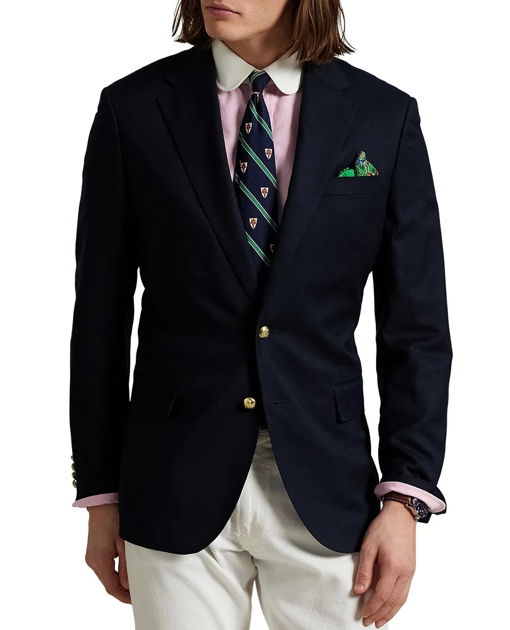 Пиджак из шерсти Polo Ralph Lauren 715928570001, темно-синий цвет • Купить в интернет-магазине Kameron