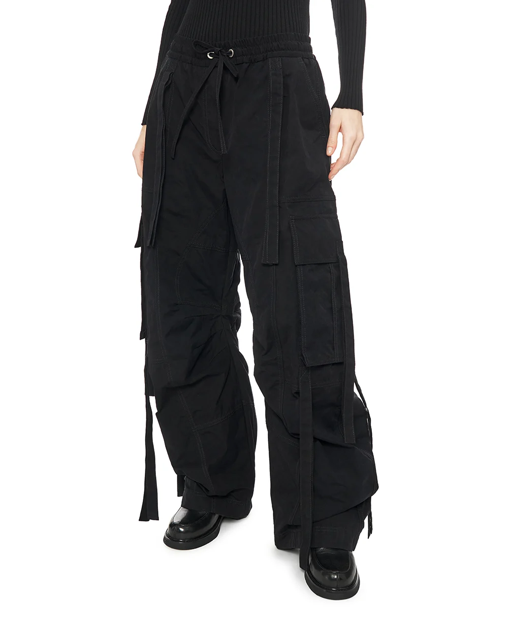 Брюки карго вощеного фая Dolce&Gabbana FTDEHT-HUMS8, черный цвет • Купить в интернет-магазине Kameron