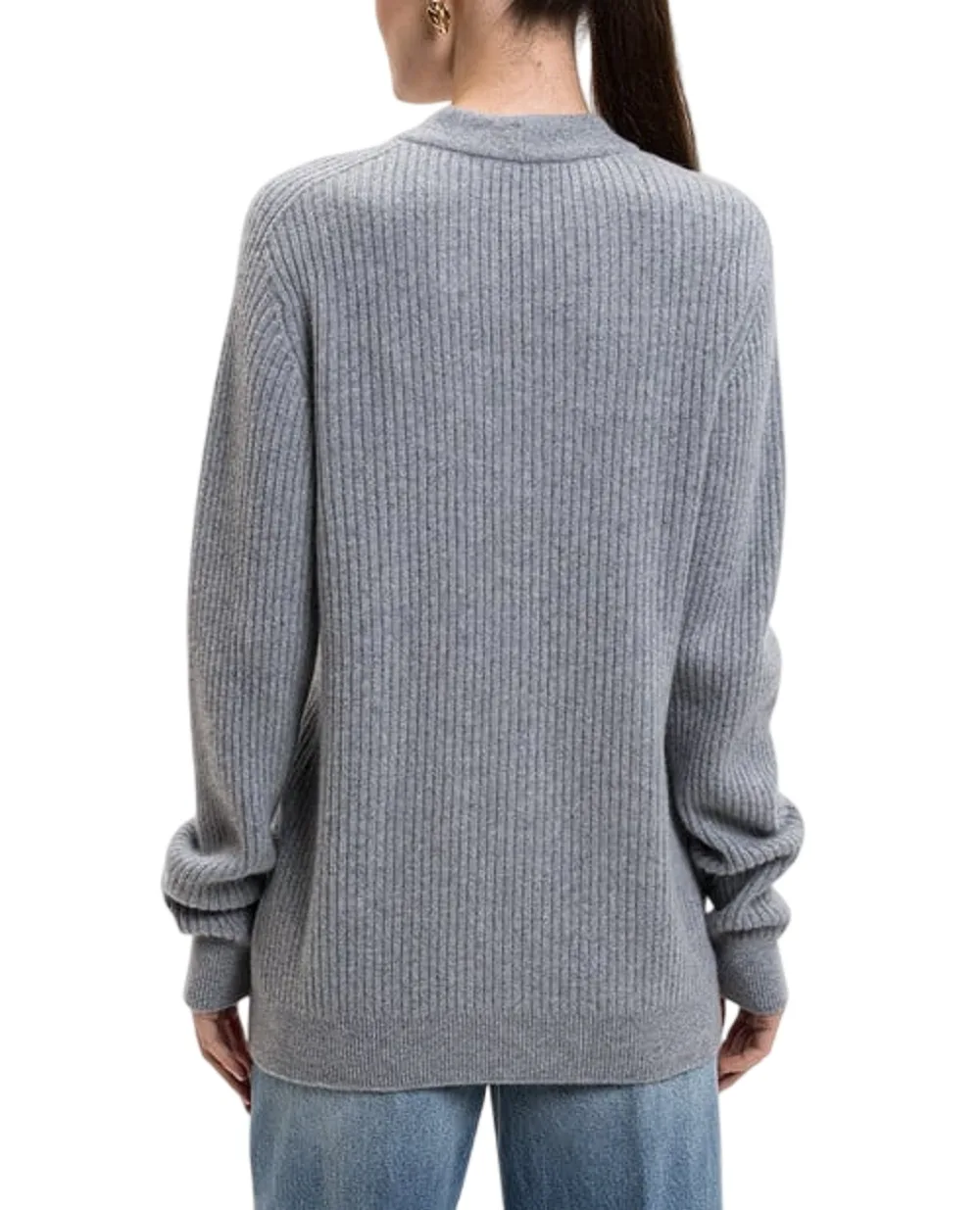 Кардиган із кашеміру та вовни Balmain FF0KO003KJ17, сірий колір • Купити в інтернет-магазині Kameron