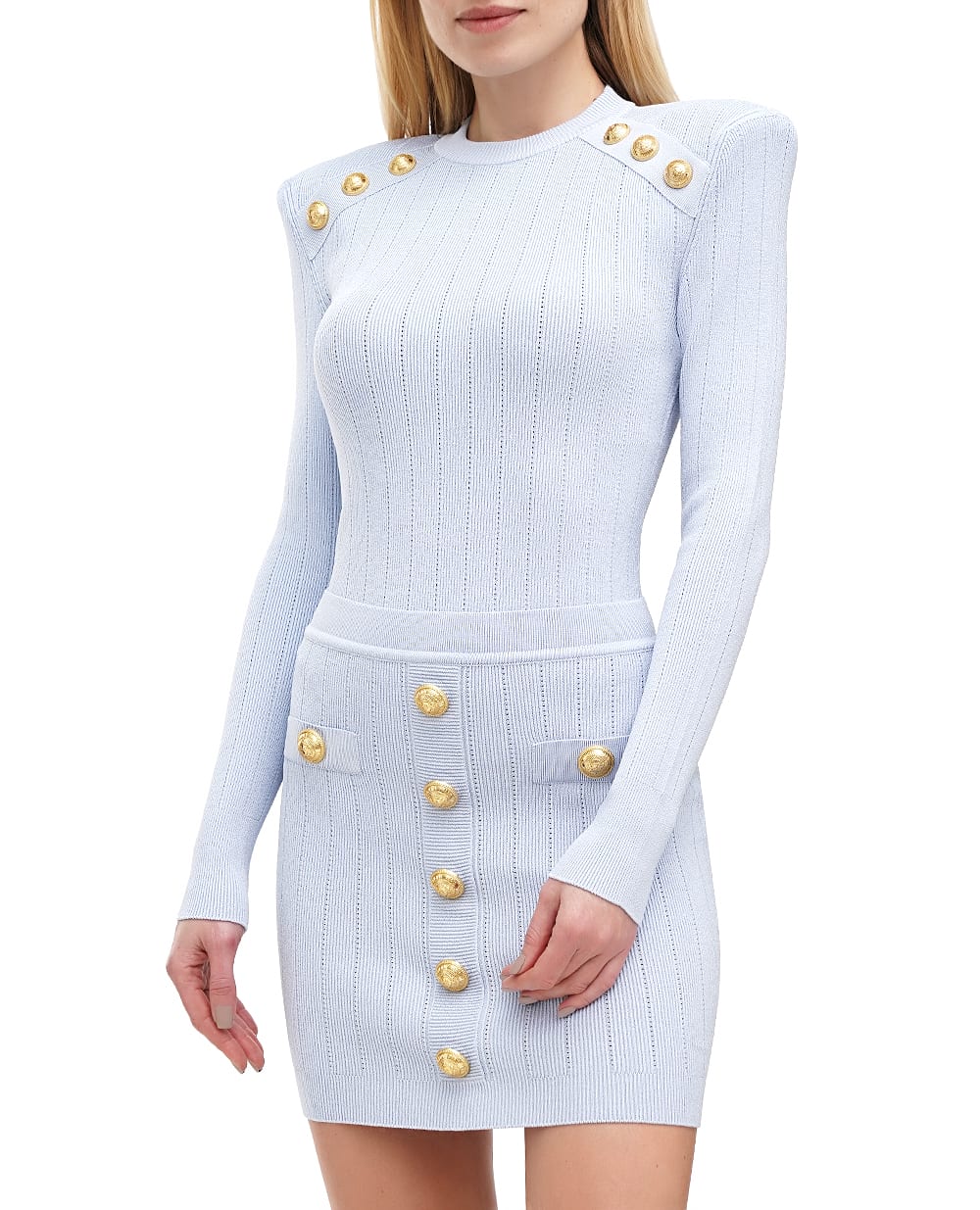 Джемпер Balmain EF1KD001KB07-S, голубой цвет • Купить в интернет-магазине Kameron