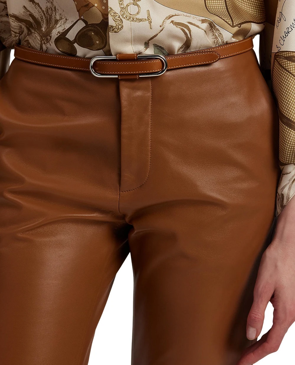 Пояс из телячьей кожи Ralph Lauren Collection 408P02067001, коричневый цвет • Купить в интернет-магазине Kameron