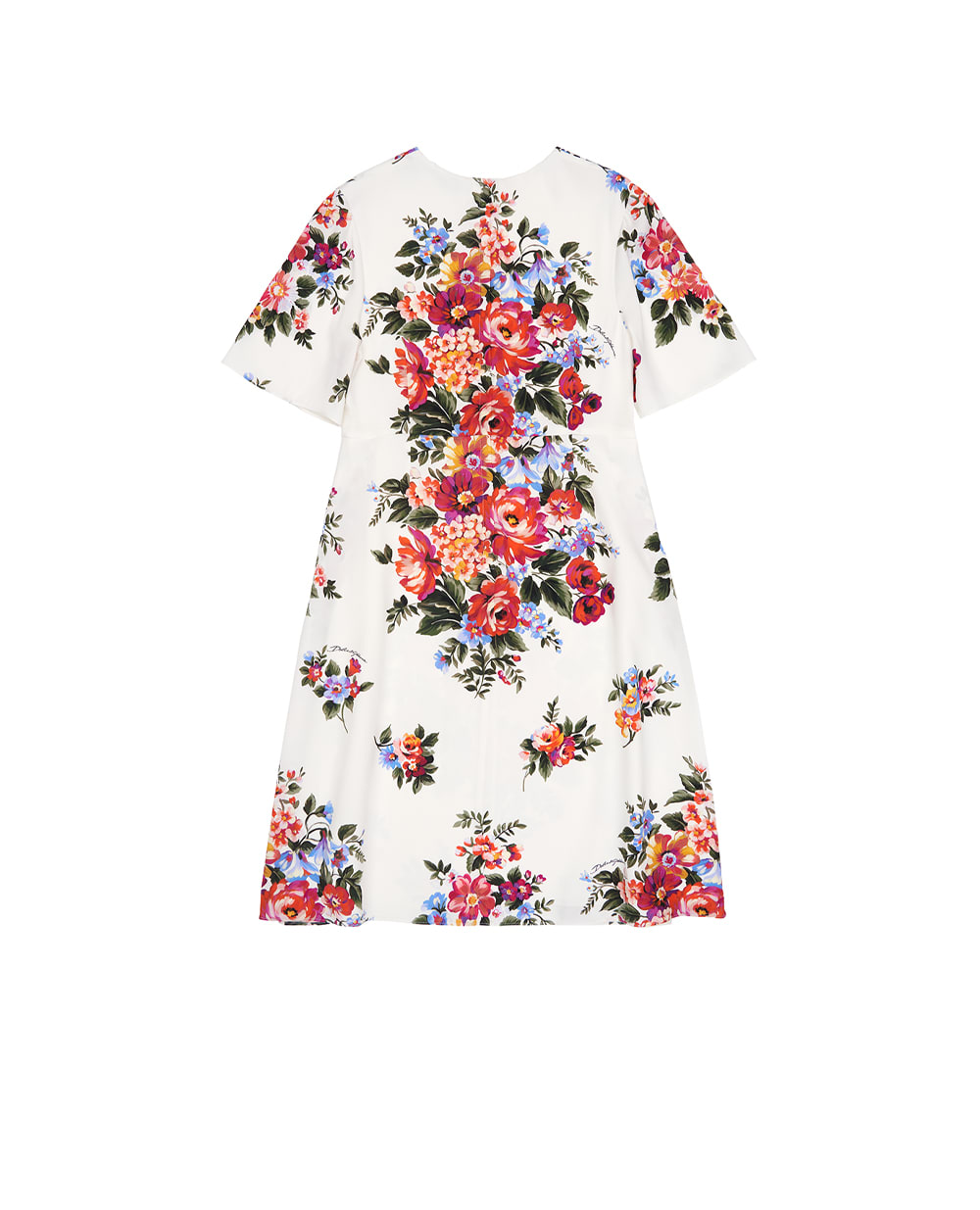 Детское платье с цветочным принтом Dolce&Gabbana Kids L53DF0-FSA8P-B, белый цвет • Купить в интернет-магазине Kameron