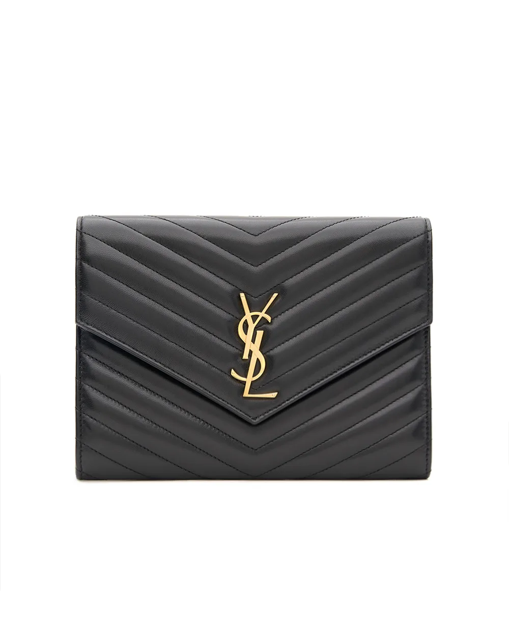 Кожаный клатч Cassandre Saint Laurent 759533-AAA44, черный цвет • Купить в интернет-магазине Kameron