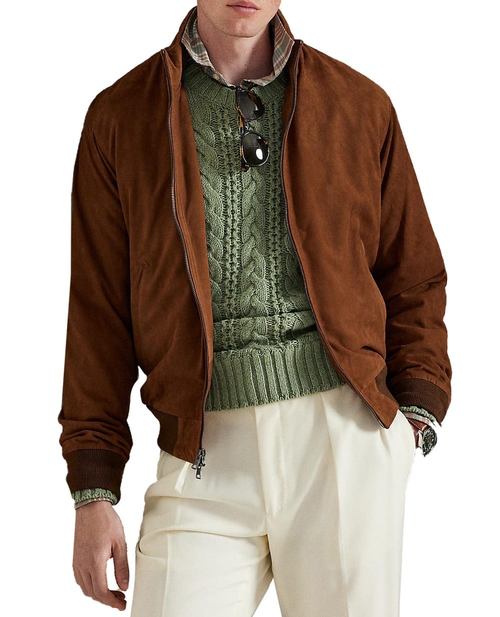 Замшева куртка Polo Ralph Lauren 710970579001, коричневий колір • Купити в інтернет-магазині Kameron