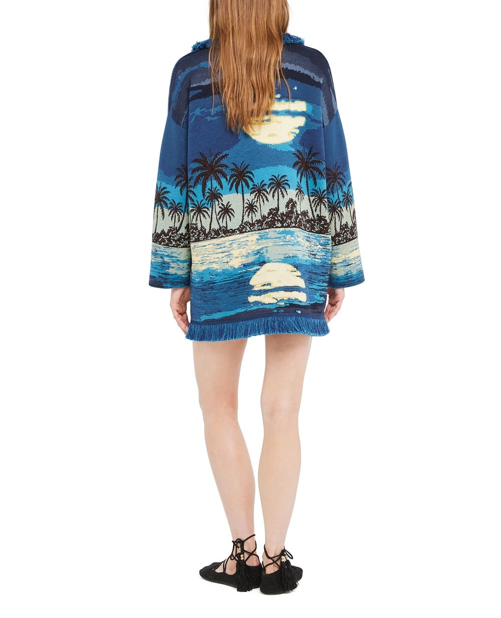 Кардиган из кашемира, шерсти и хлопка Alanui LWHB064R26KNI0204645, темно-синий цвет • Купить в интернет-магазине Kameron