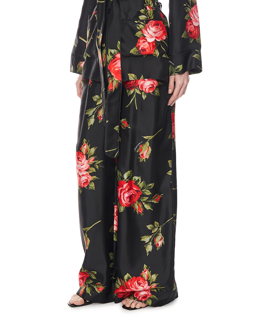 Пижамные брюки из шёлка Dolce&Gabbana FTDIVT-IS11G, чорний колір • Купити в інтернет-магазині Kameron