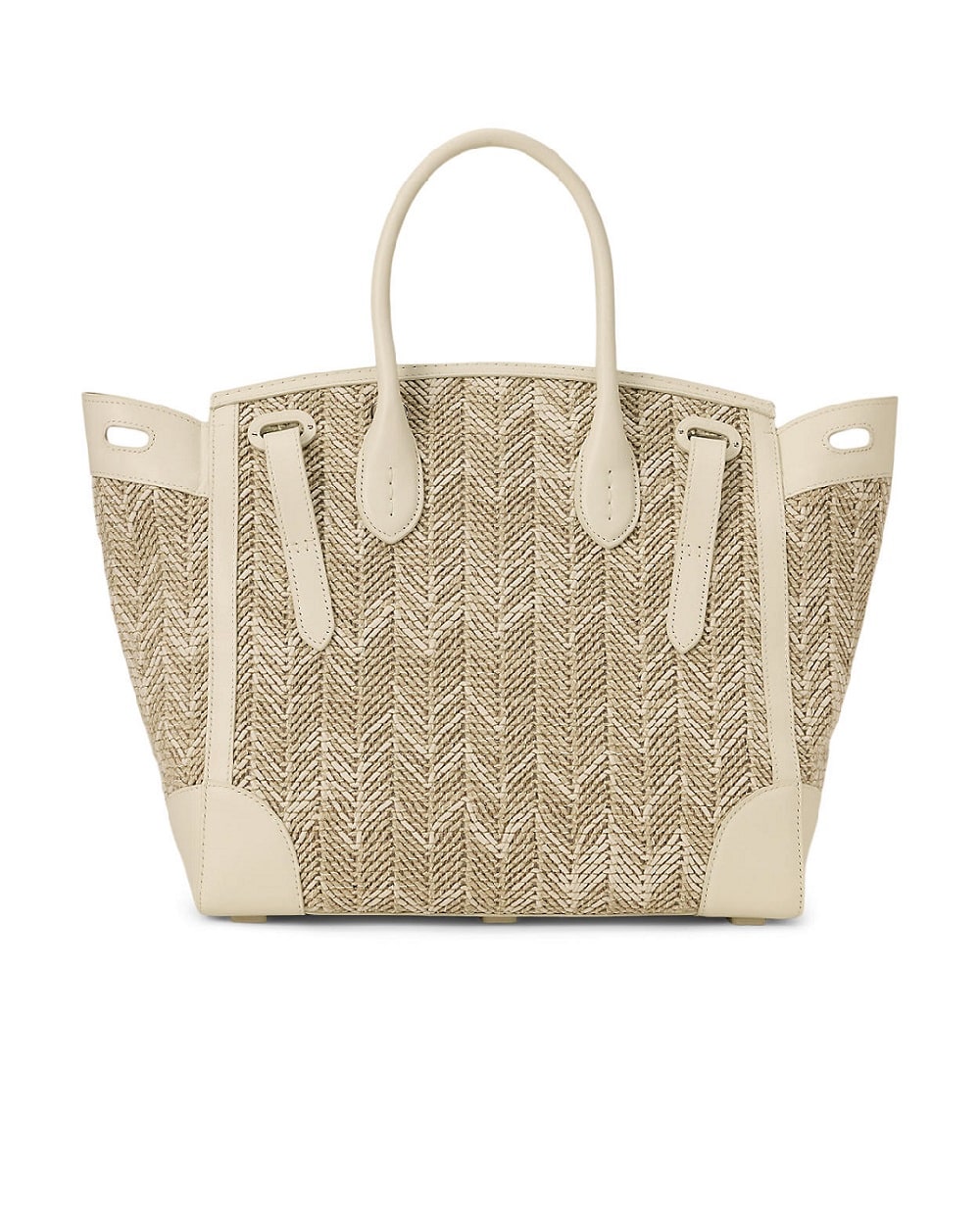 Сумка з джутової суміші Soft Ricky 33 Herringbone Ralph Lauren Collection 435977803001, бежевий колір • Купити в інтернет-магазині Kameron