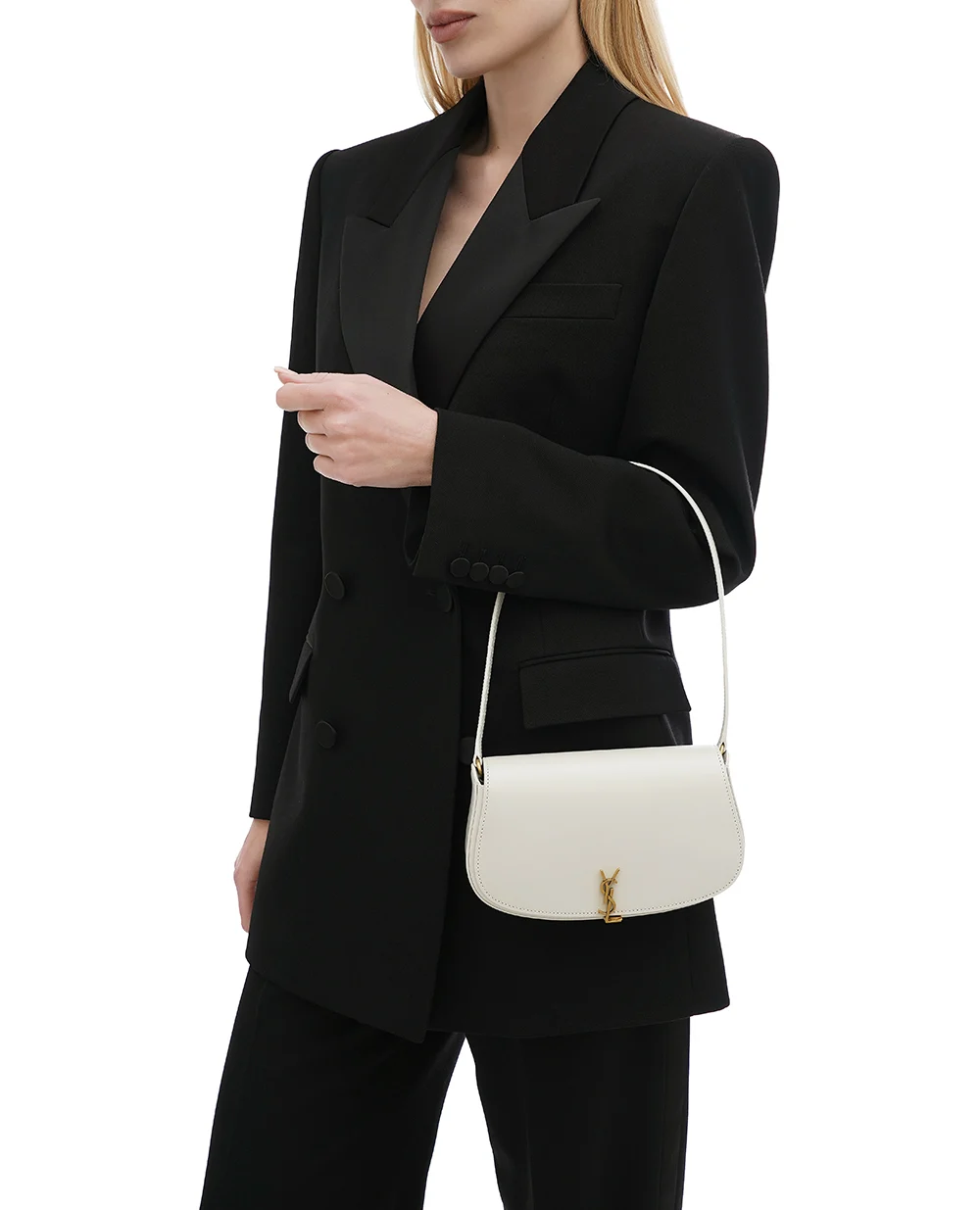 Кожаная сумка Voltaire Mini Saint Laurent 779642-0SX0W, кремовый цвет • Купить в интернет-магазине Kameron